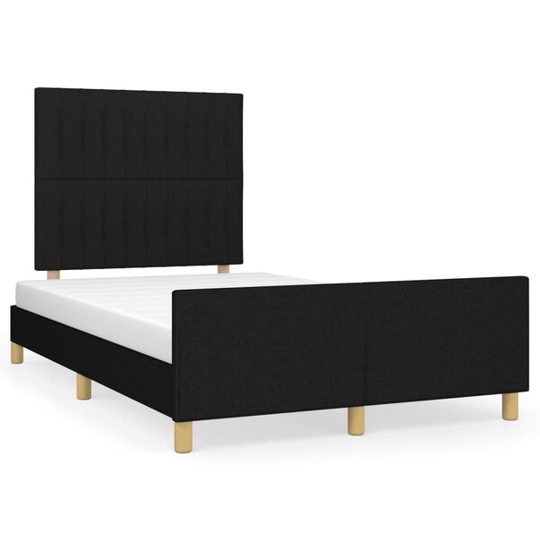 vidaXL Cadre de lit avec tête de lit Noir 120x200 cm Tissu