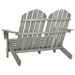 vidaXL Chaise de jardin Adirondack 2 places bois de sapin massif gris