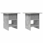 vidaXL Table de chevet 2 pc Gris béton 41 x 40 x 45 cm