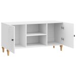 vidaXL Meuble TV Blanc brillant 102 x 34 5 x 50 cm Bois d'ingénierie