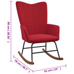 vidaXL Chaise à bascule Rouge bordeaux Velours