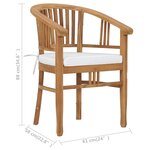 vidaXL Chaises de jardin avec coussins lot de 2 Bois de teck solide
