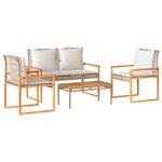 vidaXL Salon de jardin avec coussins 4Pièces mélange beige résine tressée