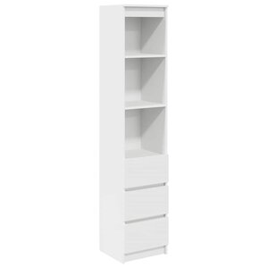 vidaXL Buffet haut blanc 37 5x35x180 cm bois d'ingénierie