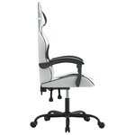 vidaXL Chaise de jeu pivotante Blanc et noir Similicuir
