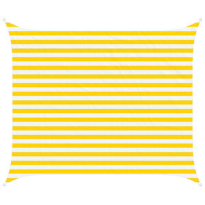 vidaXL Voile d'ombre Jaune et blanc 2 5 x 3 m 100   polyester Oxford