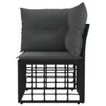vidaXL Unité de canapé d'angle modulable pour extérieur Noir polyrotin