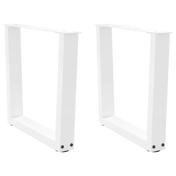 vidaXL Pieds de table basse en forme de V  2 pièces  blanc  60 x (42-43 3) cm  acier