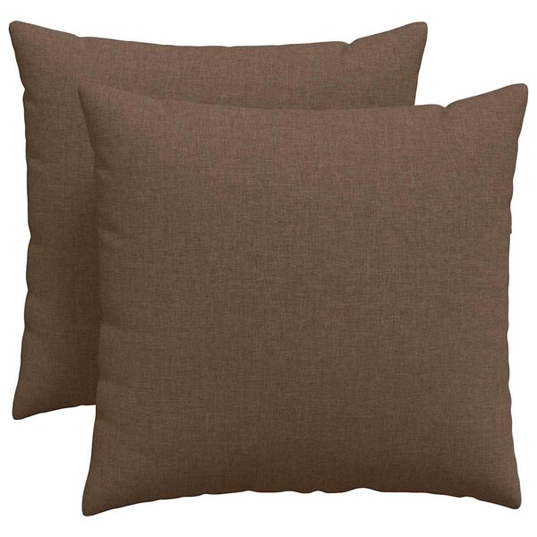 vidaXL Coussins de canapé 2 Pièces Marron 50 x 50 cm tissu