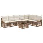 vidaXL Ensemble de canapé de jardin 8 Pièces Beige polyrotin