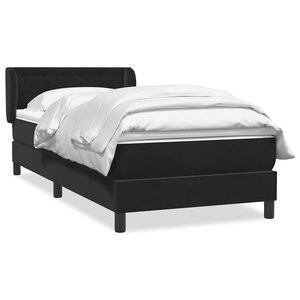 vidaXL Sommier à lattes de lit avec matelas noir 80x210 cm velours