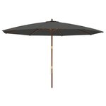 vidaXL Parasol de jardin avec mât en bois anthracite 400x273 cm