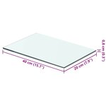 vidaXL Panneau pour étagère Verre transparent 40 x 20 cm