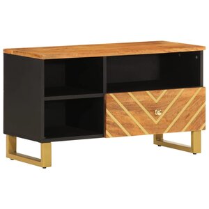 vidaXL Meuble TV marron et noir 80x33 5x46 cm bois massif de manguier