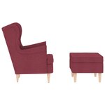 vidaXL Fauteuil avec repose-pied Rouge bordeaux Tissu