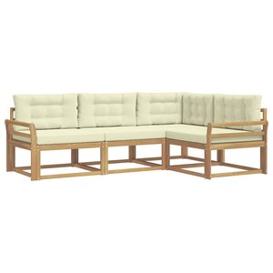 vidaXL Ensemble de canapés d'extérieur 3 pc Blanc et crème Polyester