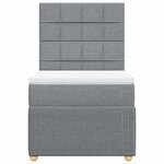 vidaXL Sommier à lattes de lit et matelas Gris clair 90x190 cm Tissu
