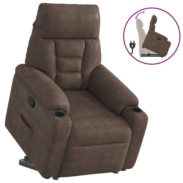 vidaXL Fauteuil inclinable marron tissu microfibre