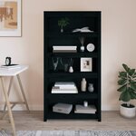 vidaXL Bibliothèque Noir 80x35x154 cm Bois de pin massif