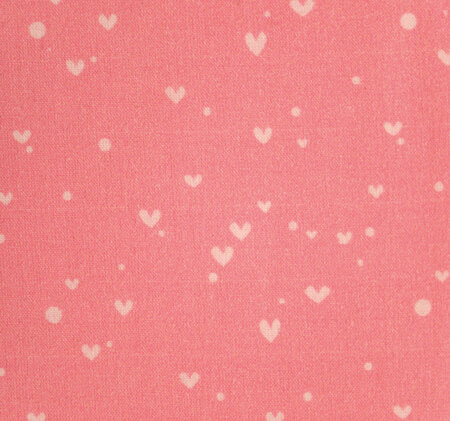 Coupon de tissu DIY - Coeur corail et nude 50 x 140 cm