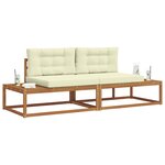 vidaXL Ensemble de canapés d'extérieur avec coussin Naturel et Crème