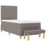 vidaXL Lit à ressorts avec matelas Taupe 100 x 200 cm tissu