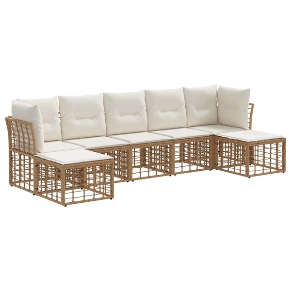 vidaXL Ensemble de canapés d'extérieur Naturel Polyester