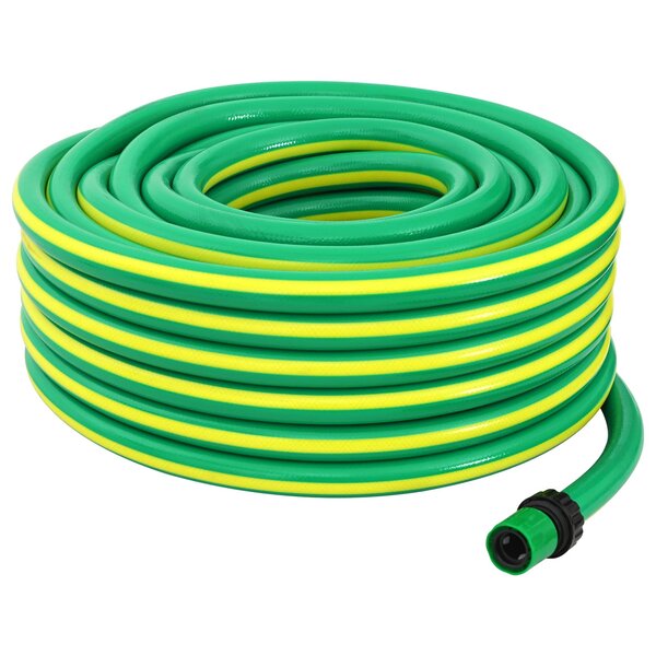 vidaXL Tuyau de jardin 5 couches Vert et jaune 12 mm 30 m PVC
