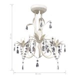 Vidaxl lustres suspendus à cristaux 2 pièces blanc élégant