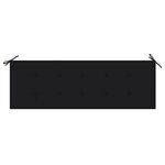 vidaXL Banc de jardin avec coussin noir 150 cm Bois de teck massif