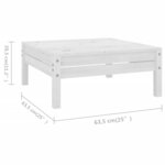 Vidaxl salon de jardin 8 pièces bois de pin massif blanc