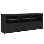vidaXL Buffet avec lumières LED noir 181 5x37x67 cm
