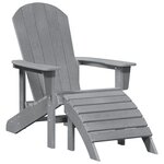 Chaises Adirondack vidaXL avec repose-pieds 2 Pièces Gris clair HDPE
