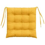 vidaXL Coussins de siège 4 Pièces Jaune clair 40 x 40 x 6 cm