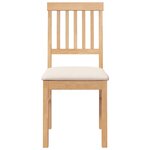vidaXL Chaises à manger coussins 2 Pièces bois massif caoutchouc