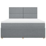vidaXL Sommier à lattes de lit avec matelas Gris clair 180x200cm Tissu