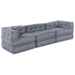vidaXL Unité de canapé modulaire 3 Pièces Gris Tissu