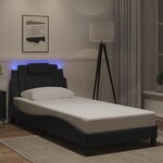 vidaXL Cadre de lit avec LED sans matelas noir 80x200 cm