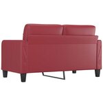 vidaXL Canapé à 2 places Rouge bordeaux 140 cm Similicuir