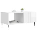 vidaXL Table basse Blanc brillant 90 x 50 x 40 cm Bois d'ingénierie