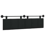 vidaXL Tête de lit suspendue Noir Tissu