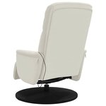 vidaXL Fauteuil inclinable de massage avec repose-pieds crème velours