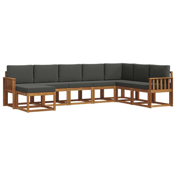 vidaXL Ensemble de canapés d'extérieur 8 pc Naturel et Anthracite