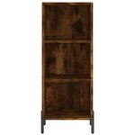 vidaXL Buffet haut Chêne fumé 34 5x34x180 cm Bois d'ingénierie