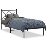 vidaXL Cadre de lit métal sans matelas avec tête de lit noir 80x200 cm