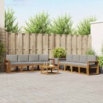 vidaXL Ensemble de canapés d'extérieur 9 Pièces Gris Naturel et Clair