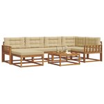 vidaXL Ensemble de canapés d'extérieur 7 Pièces Naturel et Beige