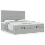 vidaXL Cadre de lit ottoman avec matelas gris clair 200x200 cm velours