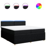 vidaXL Sommier à lattes de lit avec matelas Noir 200x200 cm Tissu