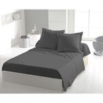 Drap plat microfibre 82 g - 180 x 290 cm - 1 personne - Anthracite